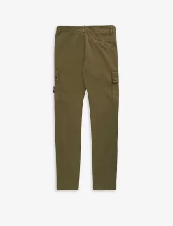 Stone Island Logo-badge Stretch-cotton Cargo Trousers 14 Years -Boutique Fashionable Childrens Clothing Store R04189743 MILITARYGREEN ALT02