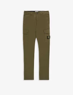 Stone Island Logo-badge Stretch-cotton Cargo Trousers 14 Years