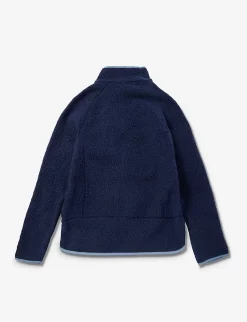 Patagonia Retro Logo-embroidered Recycled-polyester Fleece Jacket -Boutique Fashionable Childrens Clothing Store R04200658 NAVYLIGHTPLUMEGREY ALT02