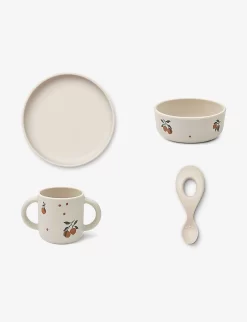 Liewood Vivi Monster Cherry-print Four-piece Silicone Tableware Set