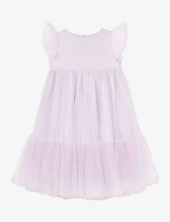 Tres Chic Bead-embellished Tulle Woven Dress 4-11 Years 5 Tres Chic Bead-embellished Tulle Woven Dress 4-11 Years -Boutique Fashionable Childrens Clothing Store R04201863 PURPLECHARM ALT02