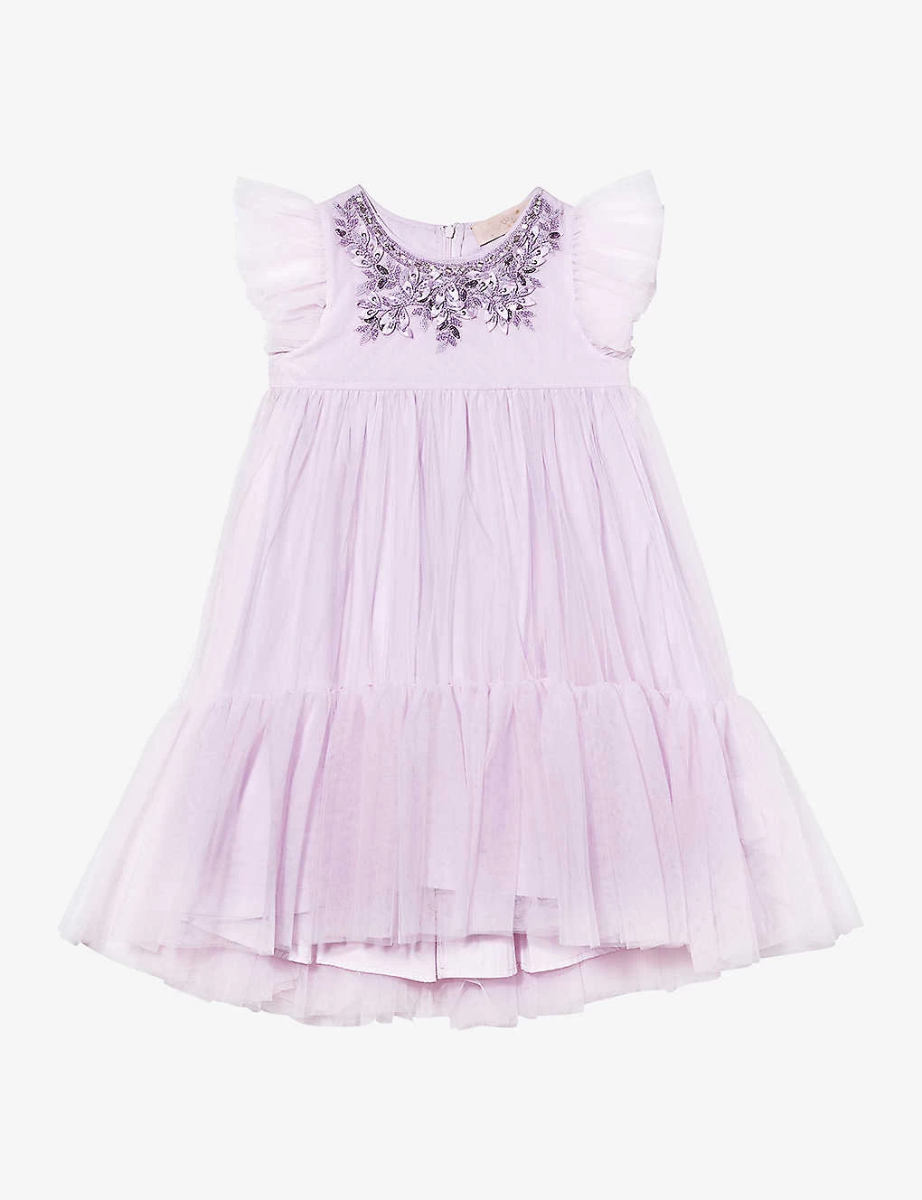 Tres Chic Bead-embellished Tulle Woven Dress 4-11 Years 1 Tres Chic Bead-embellished Tulle Woven Dress 4-11 Years