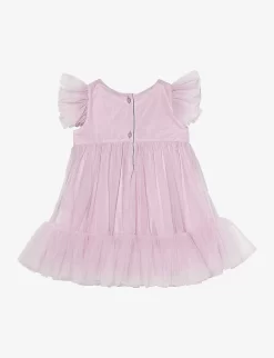 Bebe Chic Bead-embellishment Tulle Woven Dress 3-24 Months -Boutique Fashionable Childrens Clothing Store R04201866 PURPLECHARM ALT02