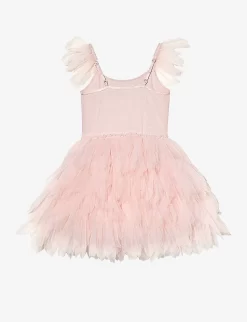 Bebe Fantastical Flower-embroidered Tulle Woven Dress 3-24 Months -Boutique Fashionable Childrens Clothing Store R04201867 PORCELAINPINK ALT02