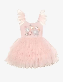 Bebe Fantastical Flower-embroidered Tulle Woven Dress 3-24 Months