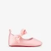 Christian Louboutin Lou Bow-embellished Silk And Leather-blend Crib Shoes 0-12 Months