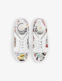 Christian Louboutin Funnyto Graphic-print Leather Low-top Trainers 4-9 Years -Boutique Fashionable Childrens Clothing Store R04206913 MULTI ALT02