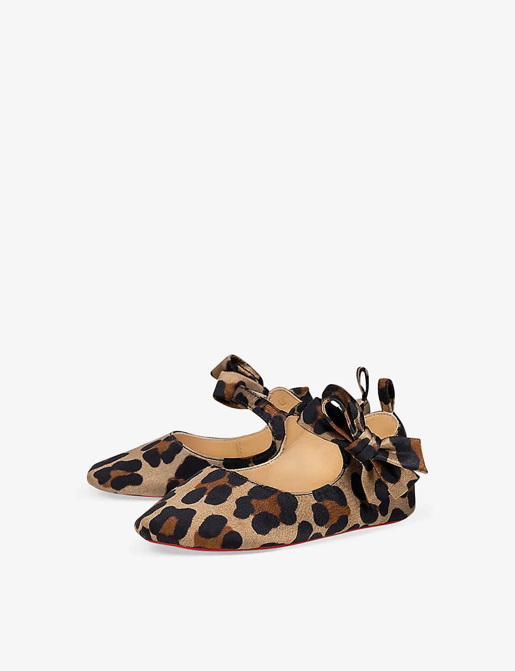 Christian Louboutin Lou Babe Leopard-print Silk Crepe and Leather-blend crib Shoes 0-12 Months 3 Christian Louboutin Lou Babe Leopard-print Silk Crepe and Leather-blend crib Shoes 0-12 Months - Image 3