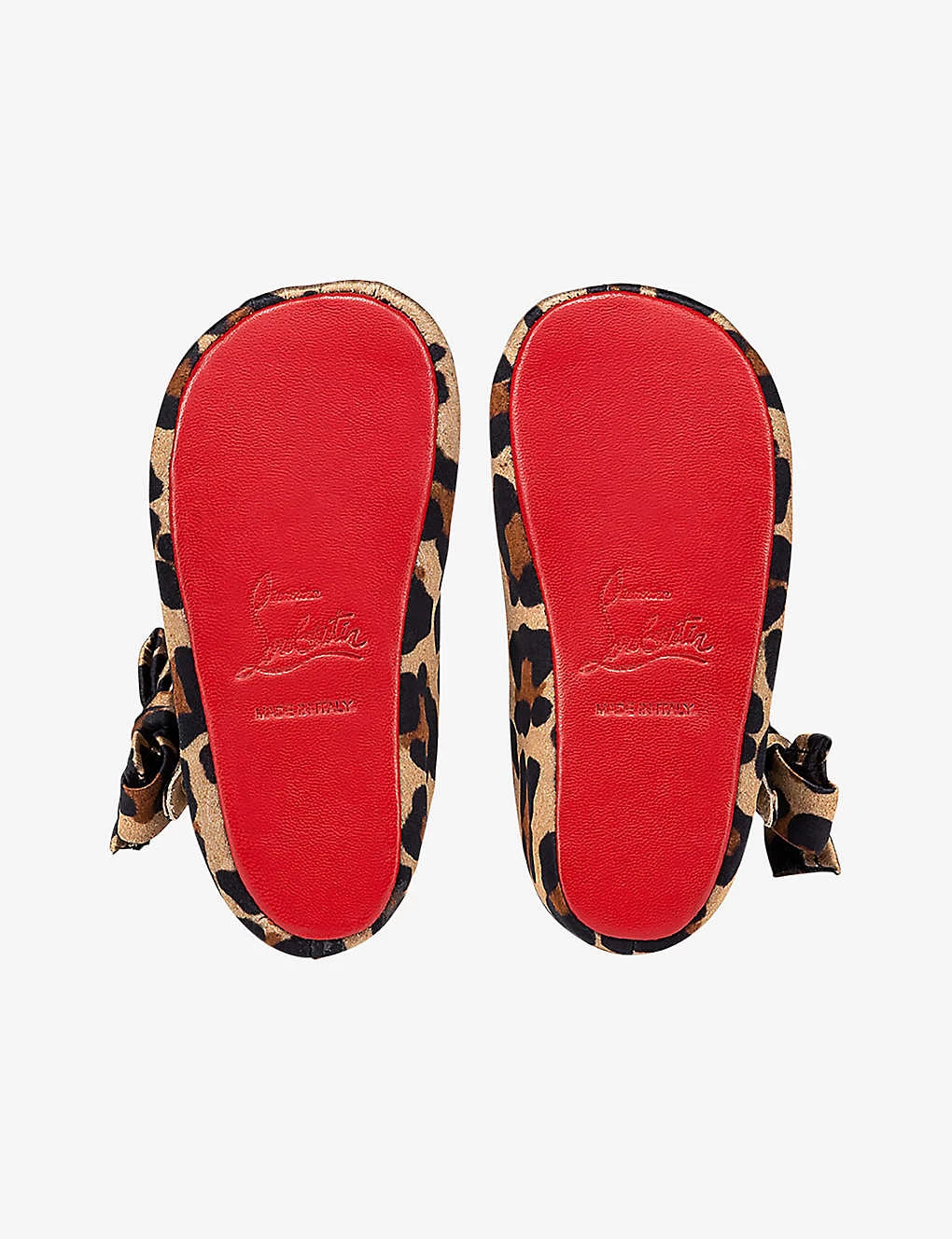 Christian Louboutin Lou Babe Leopard-print Silk Crepe and Leather-blend crib Shoes 0-12 Months 5 Christian Louboutin Lou Babe Leopard-print Silk Crepe and Leather-blend crib Shoes 0-12 Months - Image 5