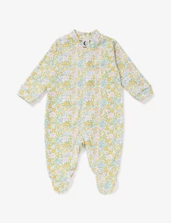 Floral-print Long-sleeved Cotton-jersey Body 0-12 Months
